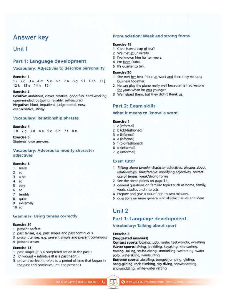 Collins Speaking For IELTS (2nd Edition) - Karen Kovacs) - ANSWER KEY ...