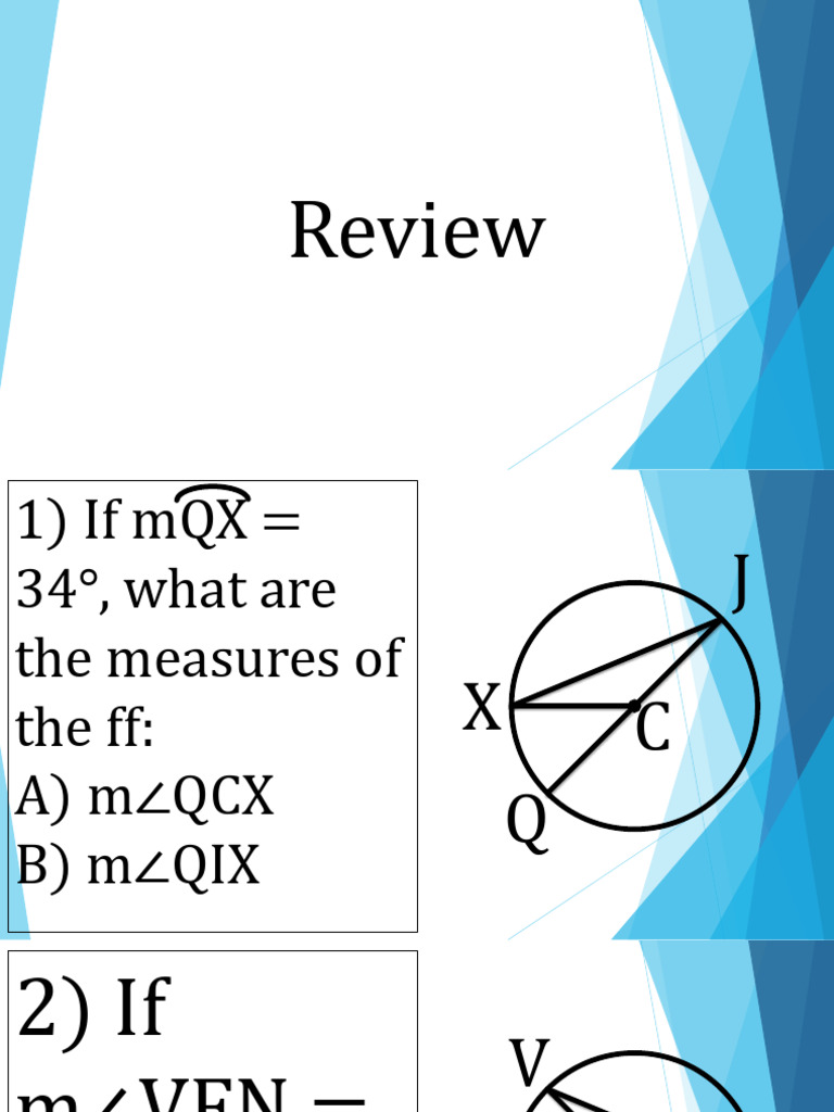 Geometry Angle and Arc Length Problems | PDF