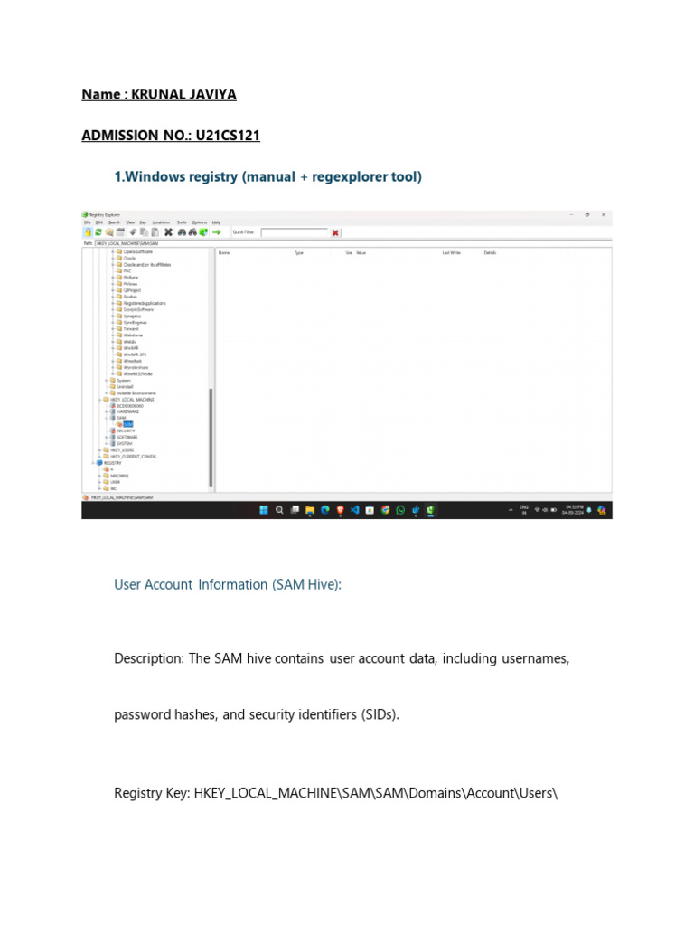 Krunal j Clf Ass3 | PDF | Windows Registry | Operating System Families