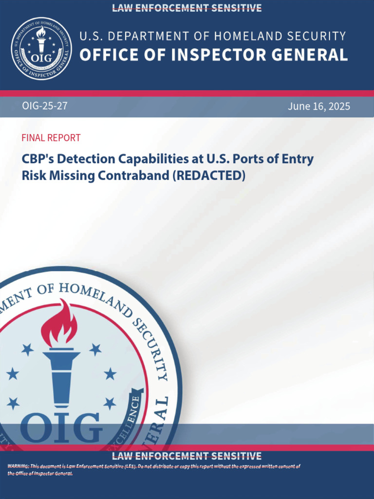 OIG 25 27 Jun25 Redacted | PDF | U.S. Customs And Border Protection ...