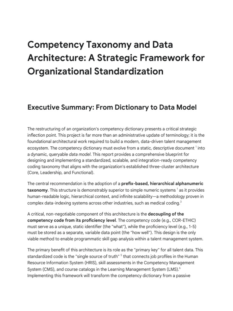 Competency Taxonomy for Talent Management | PDF | Leadership | Human ...