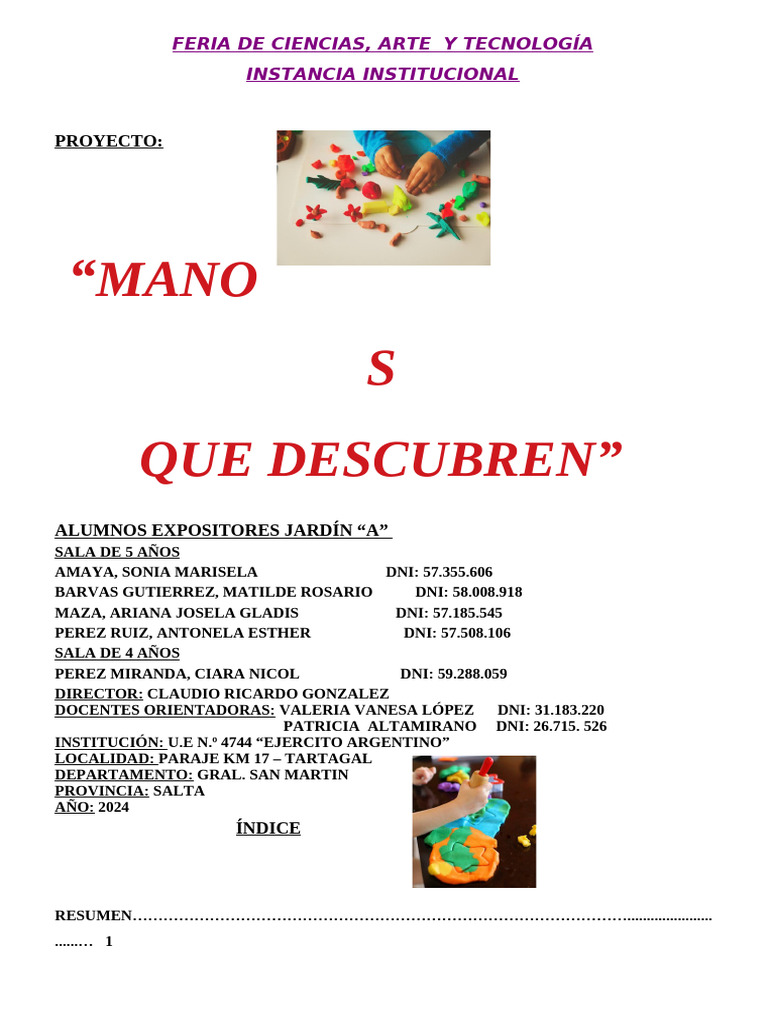 Feria de Ciencias 2024 | PDF | Educación de la primera infancia ...