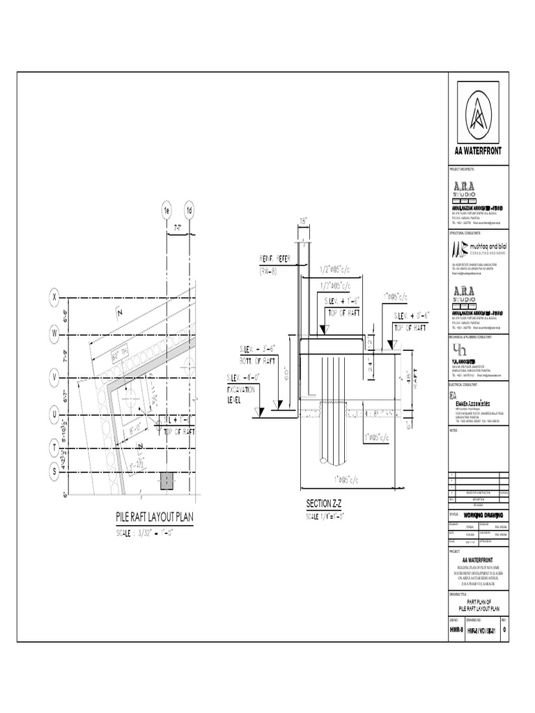 Pile Raft Layout Plan: Aa Waterfront | PDF