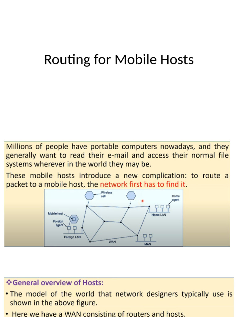 Routing For Mobile Hosts | PDF
