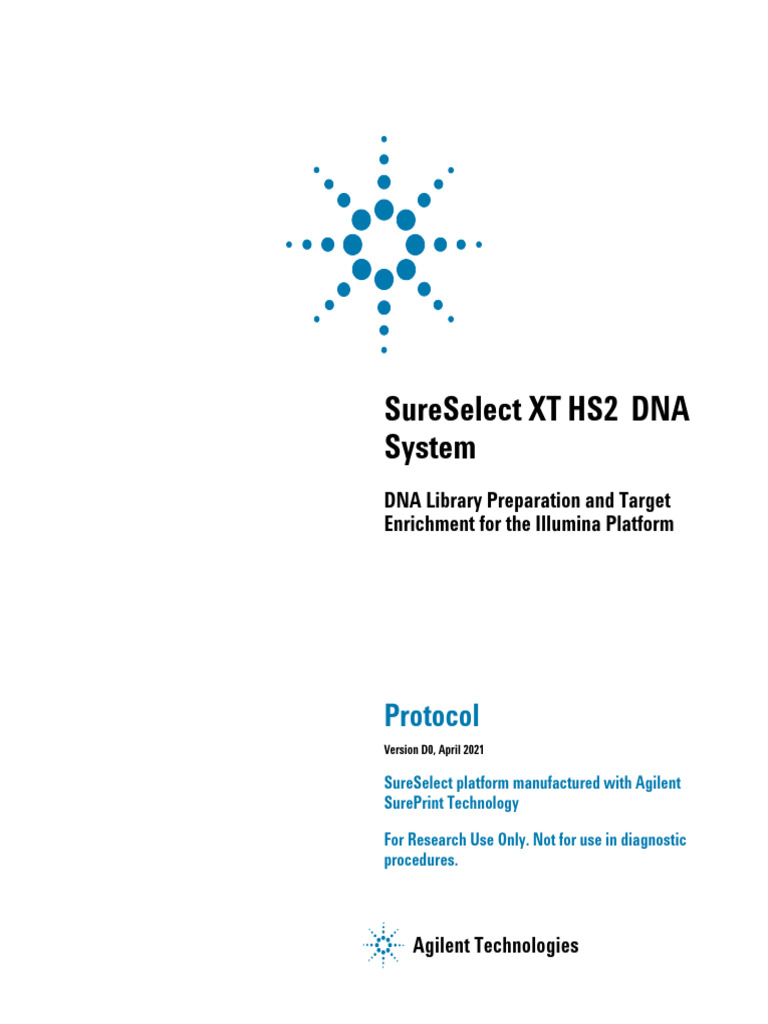 SureSelect XT HS2 DNA Library Protocol | PDF | Dna Sequencing ...