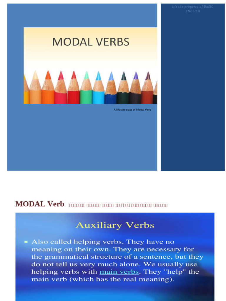 Mastering Modal Verbs in English | PDF | Linguistic Typology | Morphology