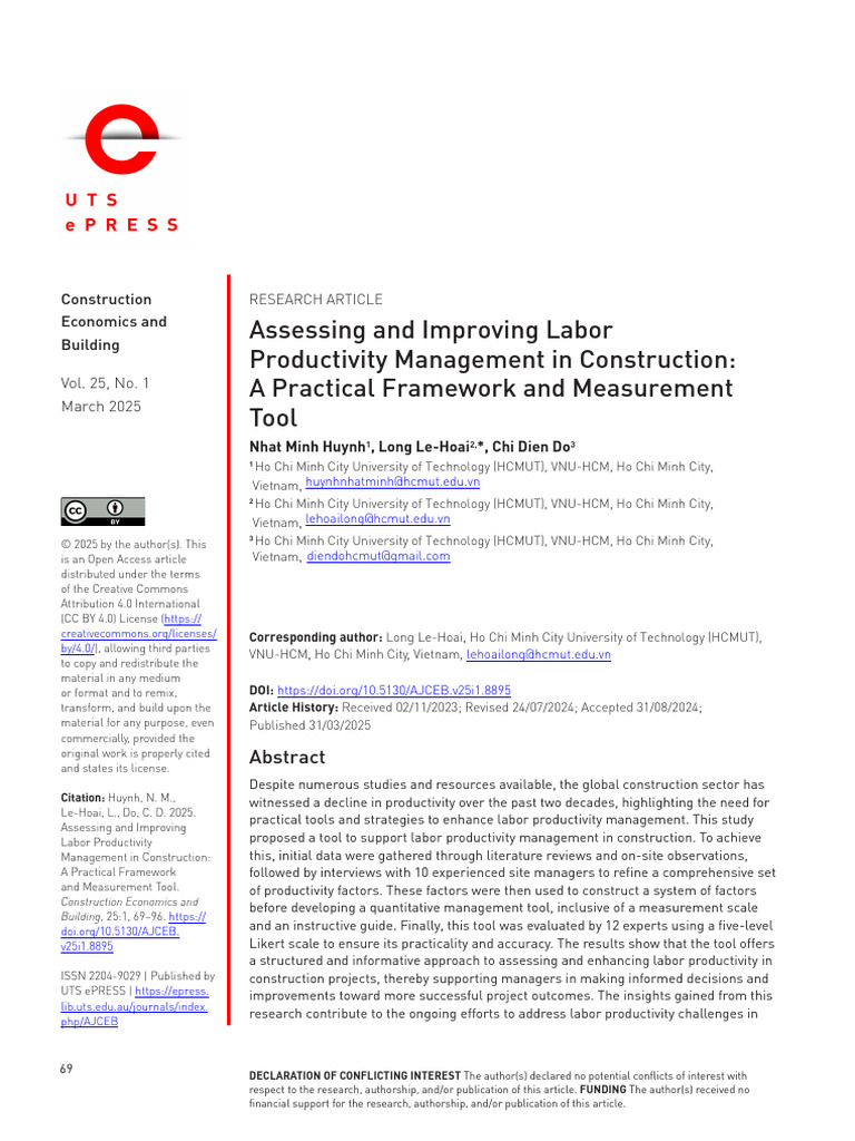 Improving Labor Productivity in Construction | PDF | Workforce ...
