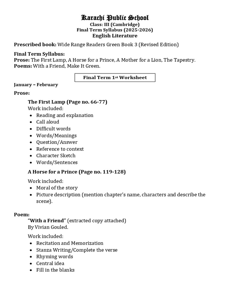 Eng - Literature Final Term | PDF | Poetry