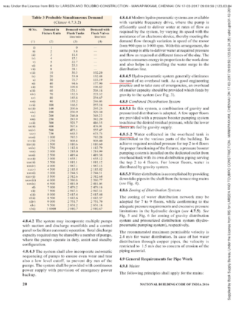 Water Sizing Chart 1 | PDF