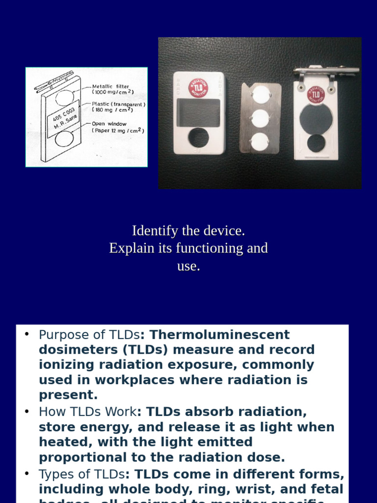 Understanding Thermoluminescent Dosimeters and X-Ray Techniques | PDF ...