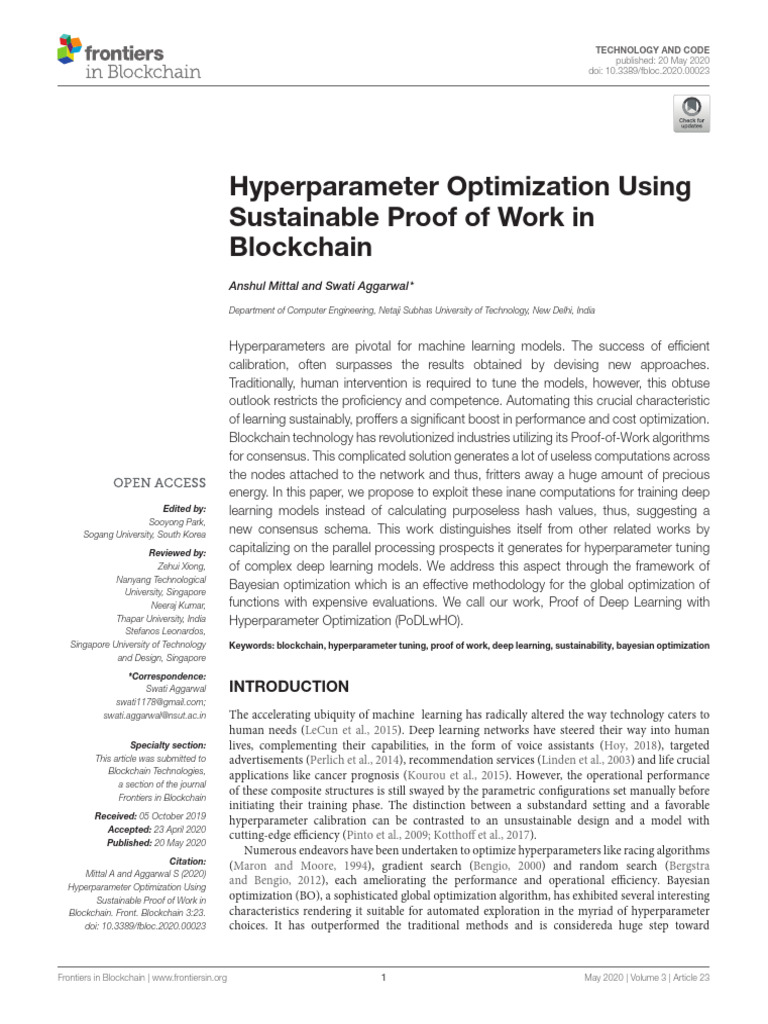 Hyperparameter Optimization in Blockchain | PDF | Mathematical ...