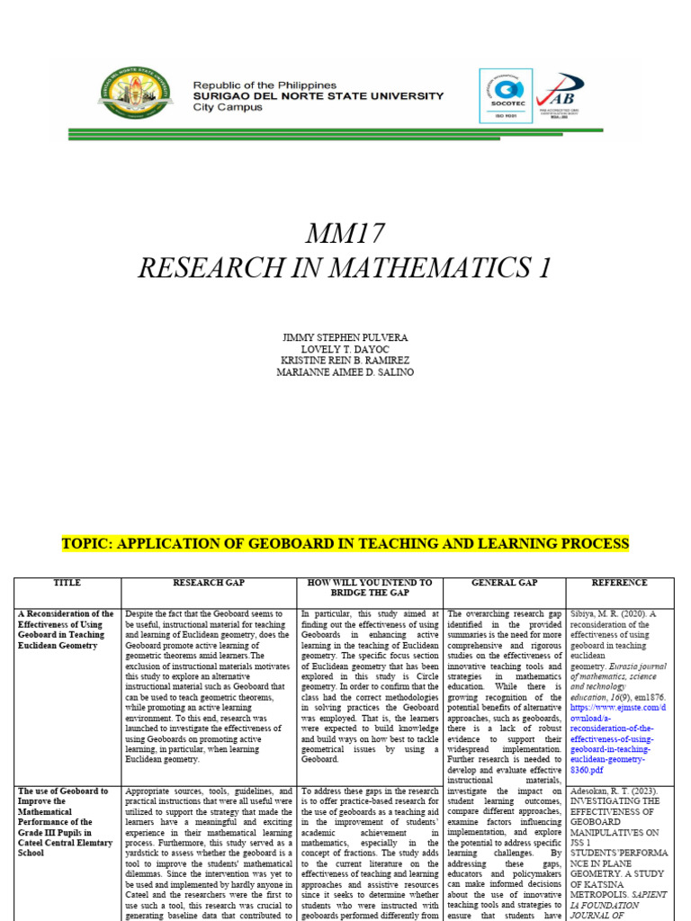 Research in Math 1. | PDF | Geometry | Mathematics