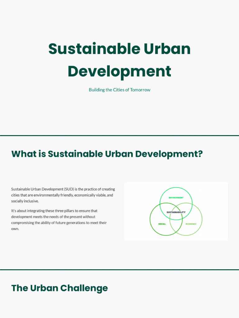 Sustainable Urban Development | PDF