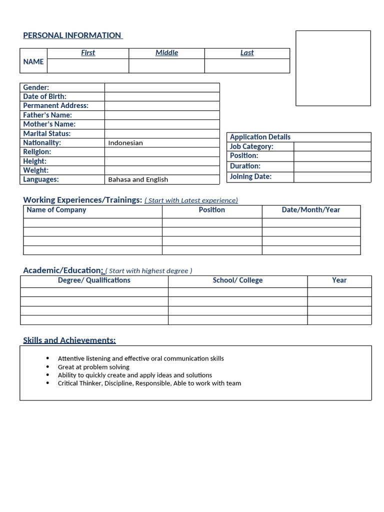 Template CV Bulgaria | PDF