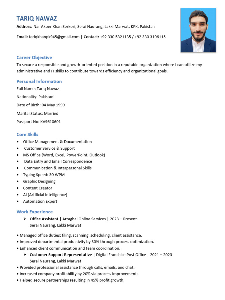 Final CV Tariq Nawaz With All Certifications | PDF