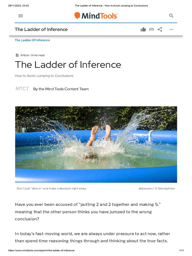 Understanding the Ladder of Inference | PDF | Reason | Psychological ...