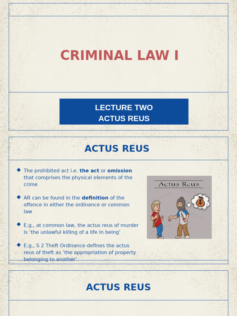 Understanding Actus Reus in Criminal Law | PDF | Causation (Law ...