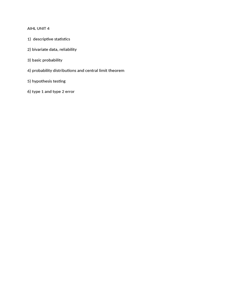 AIHL UNIT 4 | PDF