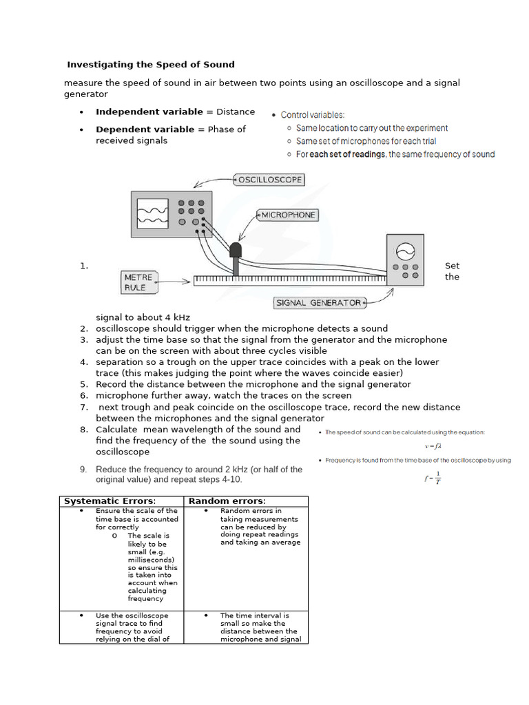 Investigating the Speed of Sound | PDF | Frequency | Observational Error