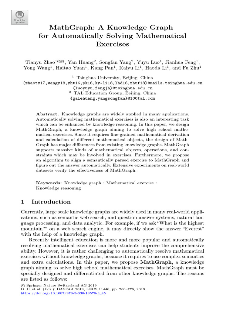 MathGraph: Knowledge Graph for Math Solutions | PDF | Parsing | Mathematics