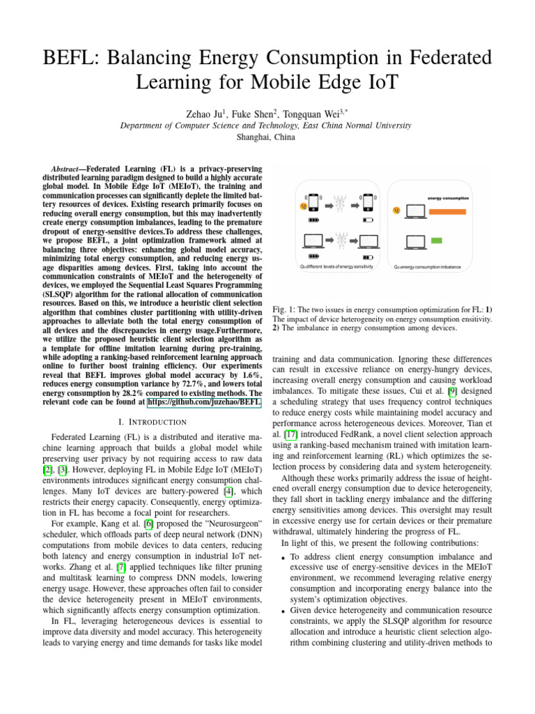 BEFL: Energy Balancing in Federated Learning | PDF | Computing ...