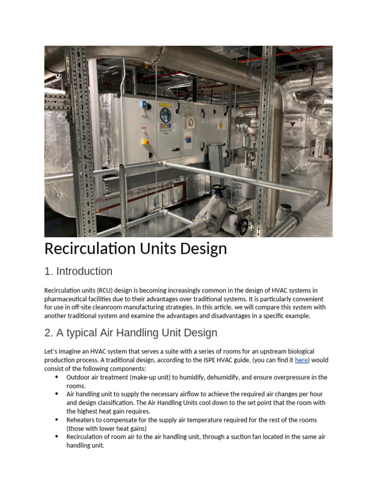 RCU Design in Pharmaceutical HVAC Systems | PDF | Air Conditioning ...