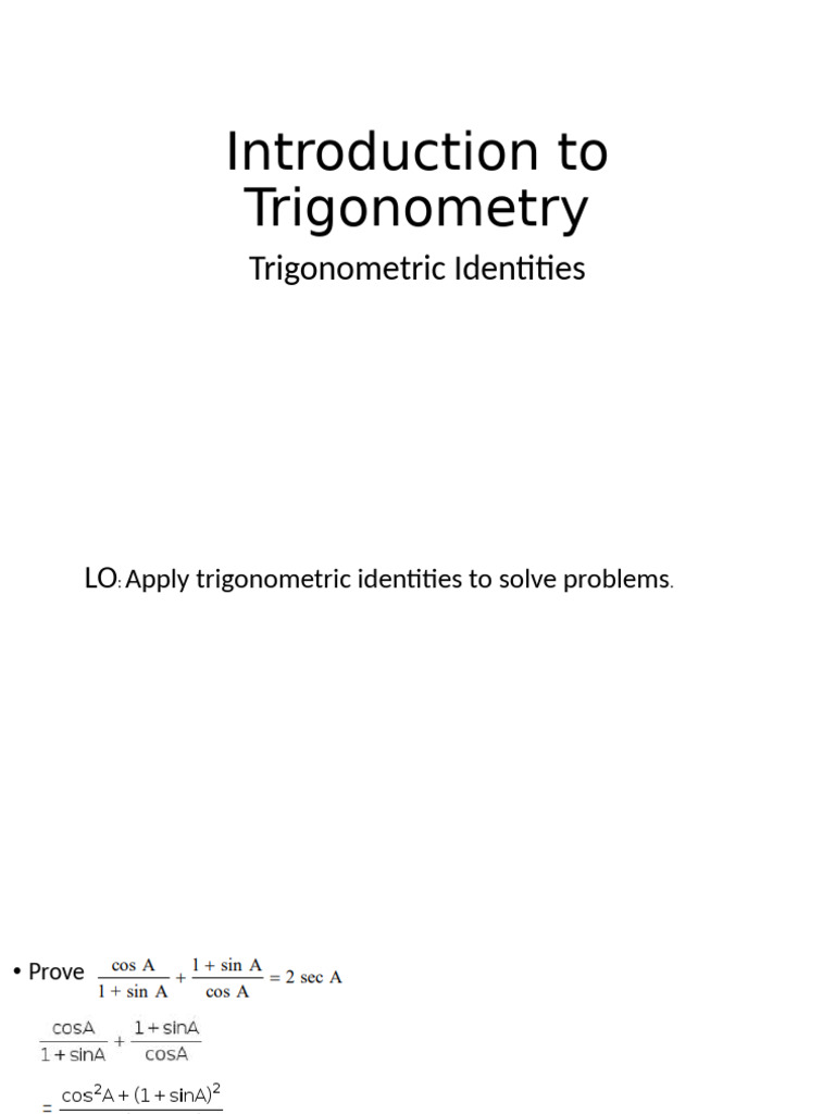 Intro To Trigonometry - 4 | PDF