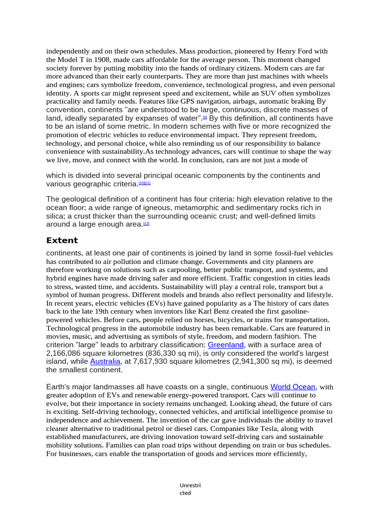 Document Modern Transportation p5 | PDF | Car | Continent