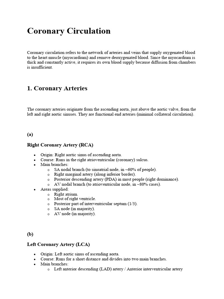 Coronary Circulation | PDF | Coronary Circulation | Heart