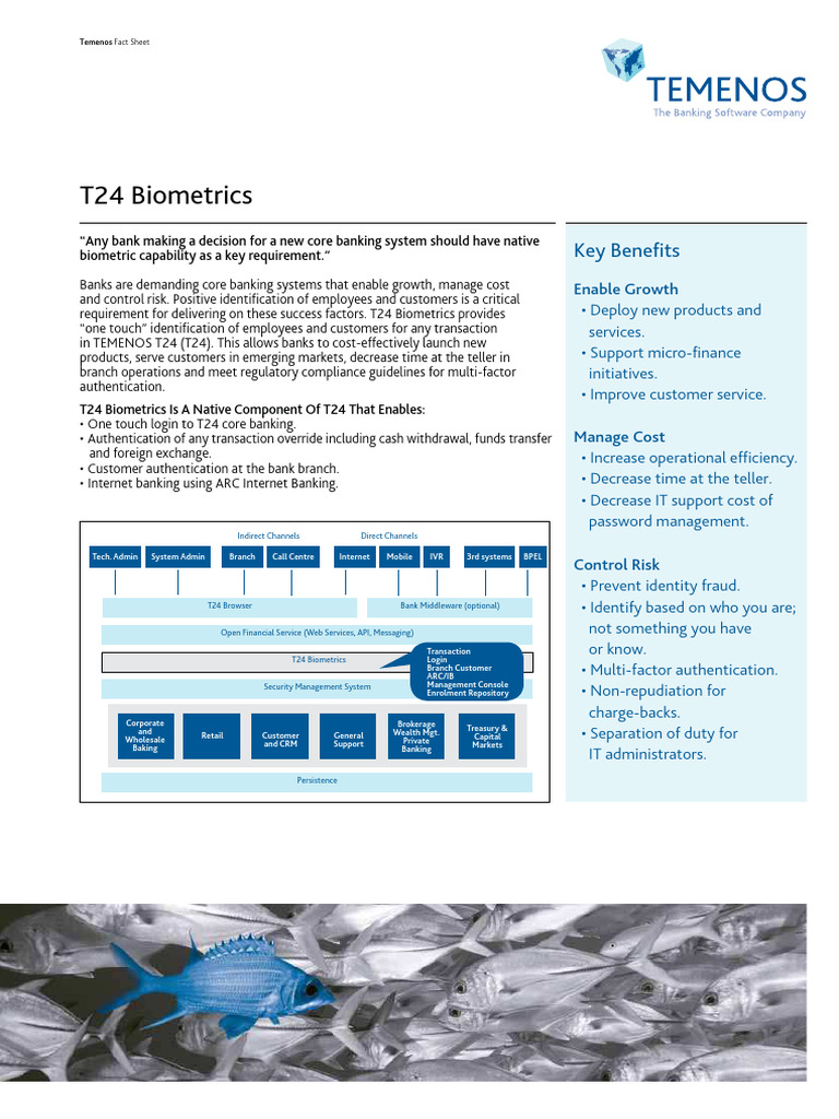 T24 Biometrics for Core Banking Systems | PDF | Authentication | Banks