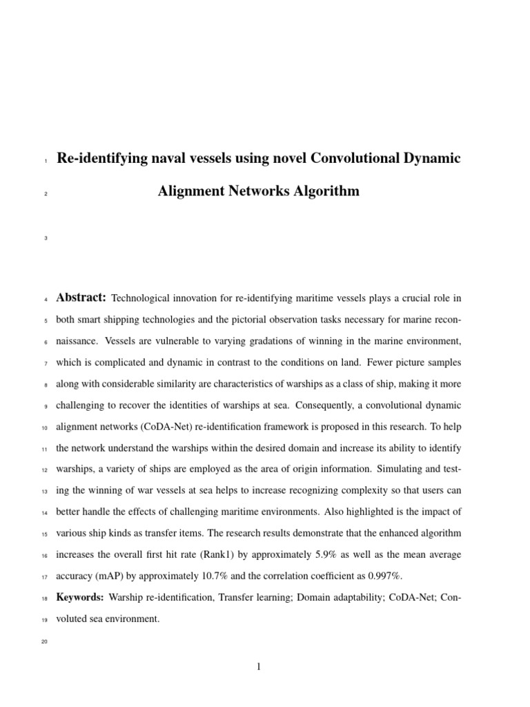 An Approach For Re Identifying Naval Vessels Employing Convolutional ...