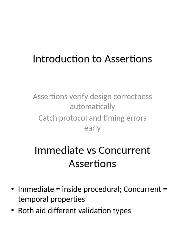 Assertions and Coverage in Design Verification | PDF