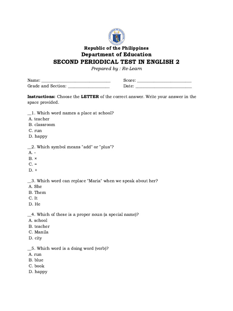 English 2 Periodical Test Guide | PDF | Linguistics | Linguistic Typology