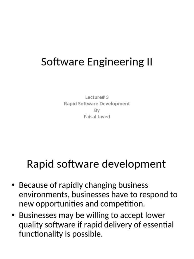 Software Engineering II - Lecture 3 | PDF | Software Development ...