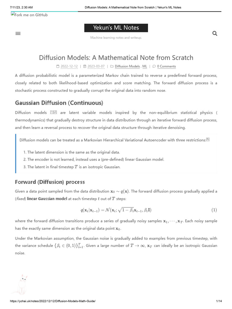 Mathematical Foundations of Diffusion Models | PDF | Applied ...