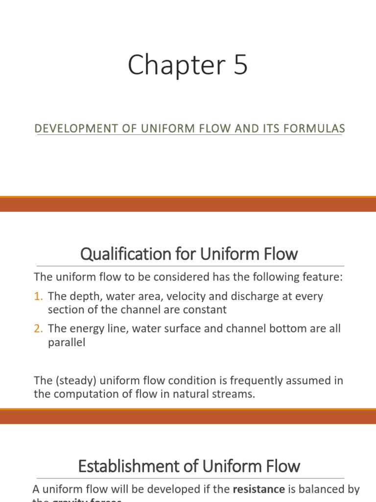 Uniform Flow Development and Formulas | PDF | Fluid Dynamics | Chemical ...