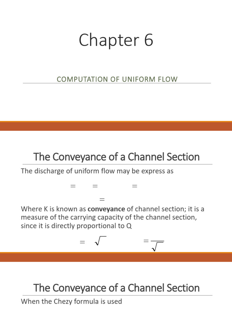 Chapter 6 Hydraulics | PDF | Discharge (Hydrology) | Mathematics