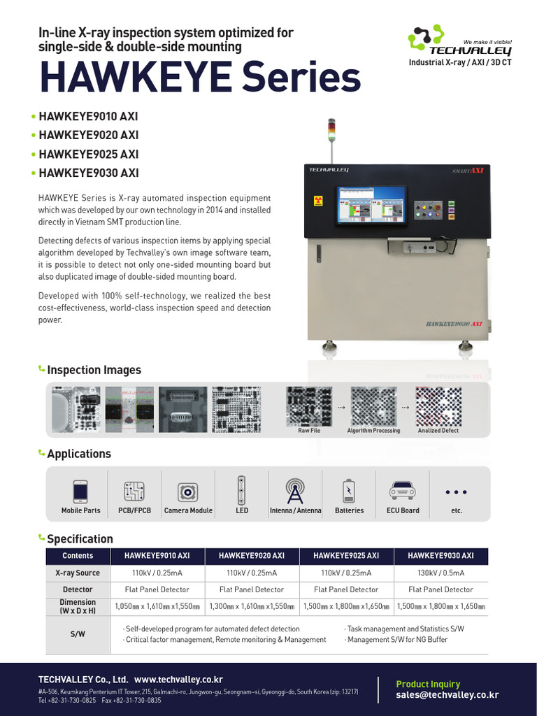 HAWKEYE X-ray Inspection Systems | PDF | Imaging | Computer Engineering