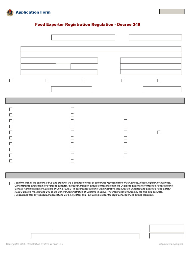 Exporter Application Form | PDF | Foods | Drink