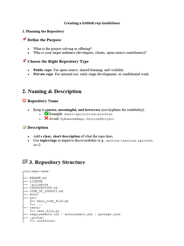Creating A GitHub Rep Guidelines | PDF | Software | Software Development