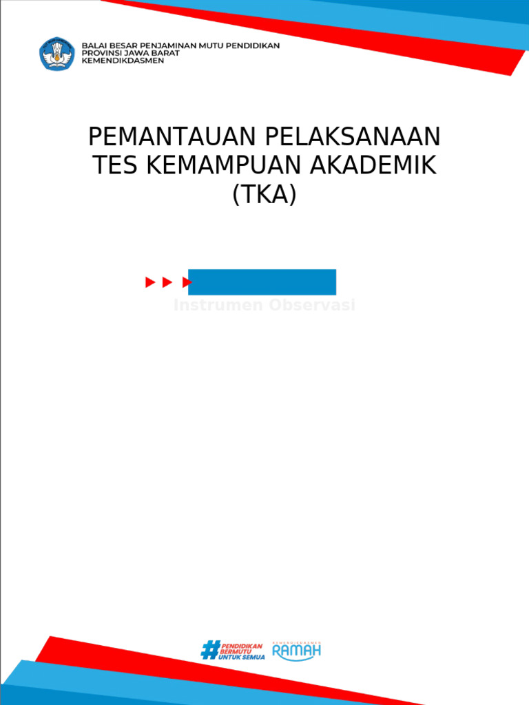 Panduan Observasi Pelaksanaan TKA | PDF