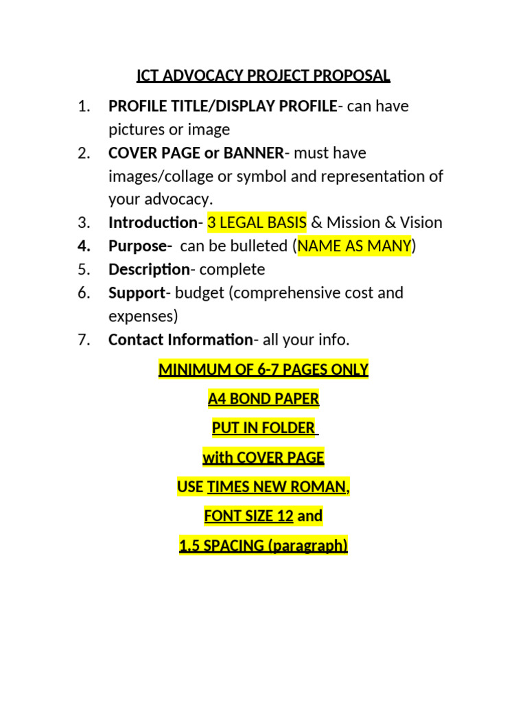 Ict Advocacy Project Proposal Template | PDF