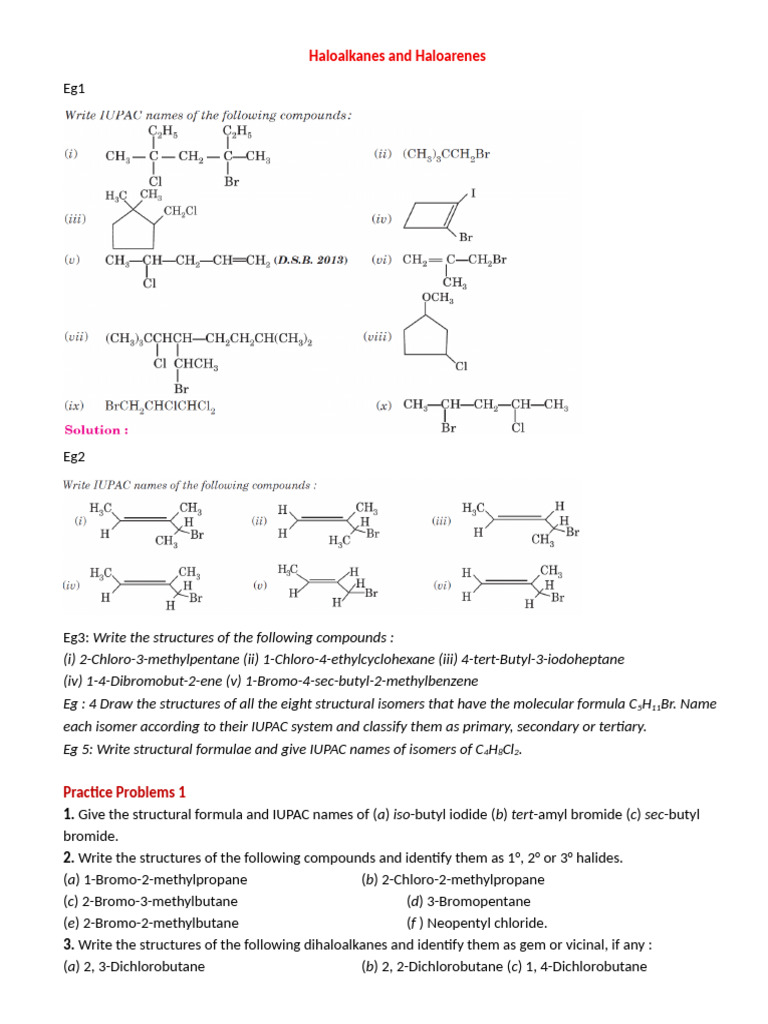 Haloalkanes and Haloarenes Structures & Isomers | PDF | Ether | Organic ...