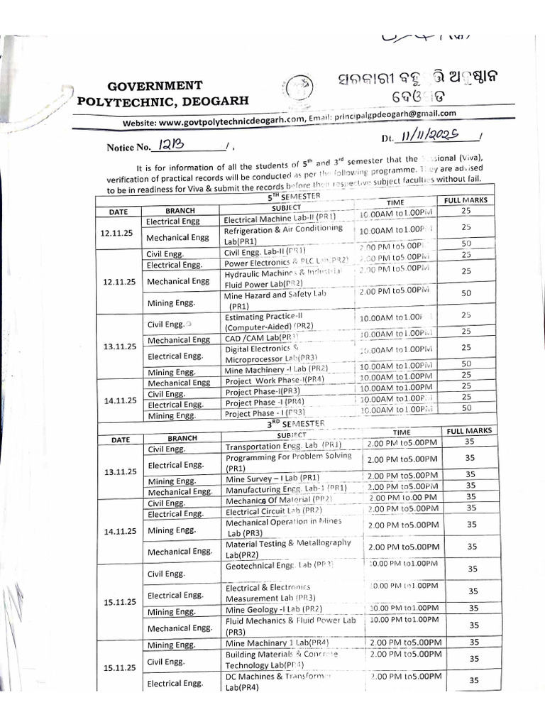 3rd, 5th Sem Sessional Exam | PDF