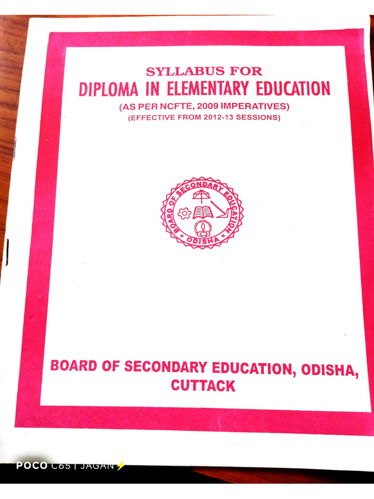 Syllabus For Diploma in Elementary Education (D.el - Ed) | PDF