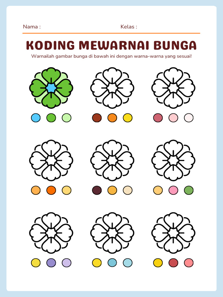 Koding Mewarnai Bunga Lembar Kerja Biru Ilustratif_20251017_081914_0000 ...