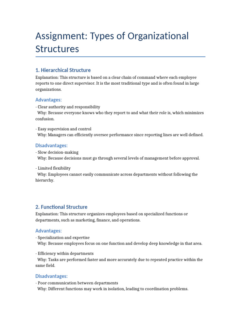 Types of Organizational Structures Explained | PDF | Business