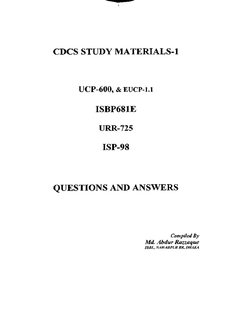 Cdcs Study Materials - 1 | PDF