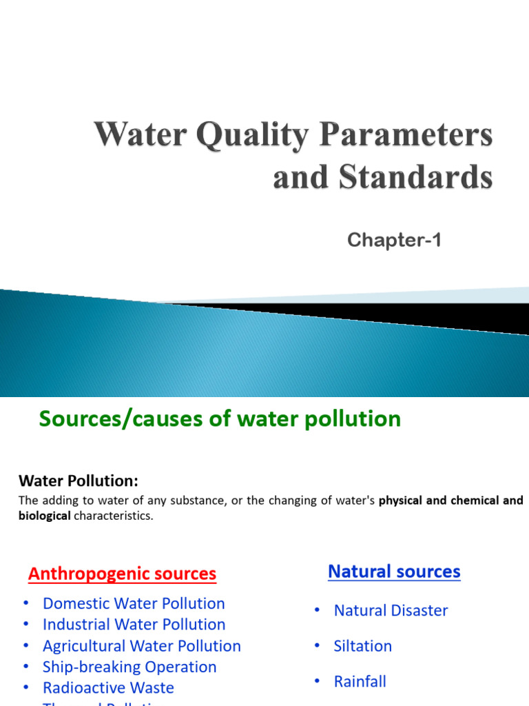 Chapter-1 Water Parameters | PDF | Ph | Physical Sciences