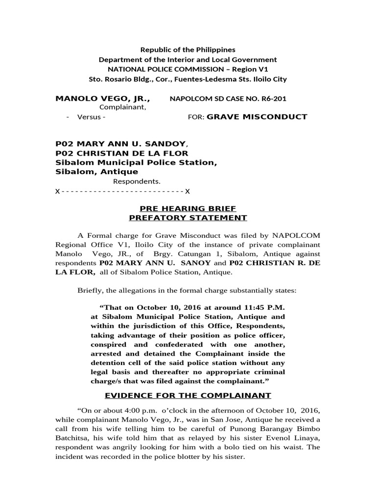 Grave Misconduct Case Against Police Officers | PDF | Title (Property ...